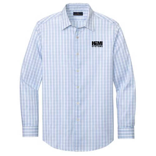 White/ Newport Blue Grid Check